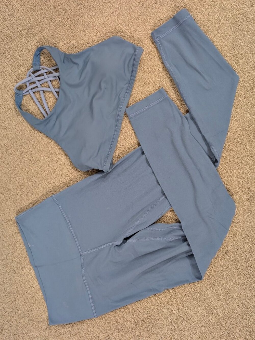 Lululemon Align Set in Oasis Blue - 7/8 Pant 25” and Free to Be Wild Bra